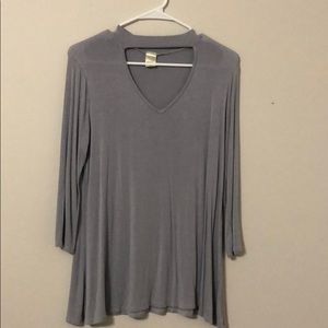 Blue keyhole shirt
